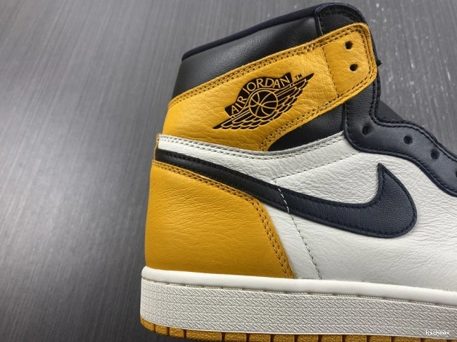 Cheap 1 OG Toe Jordan 555088-711 Yellow High Air 0801